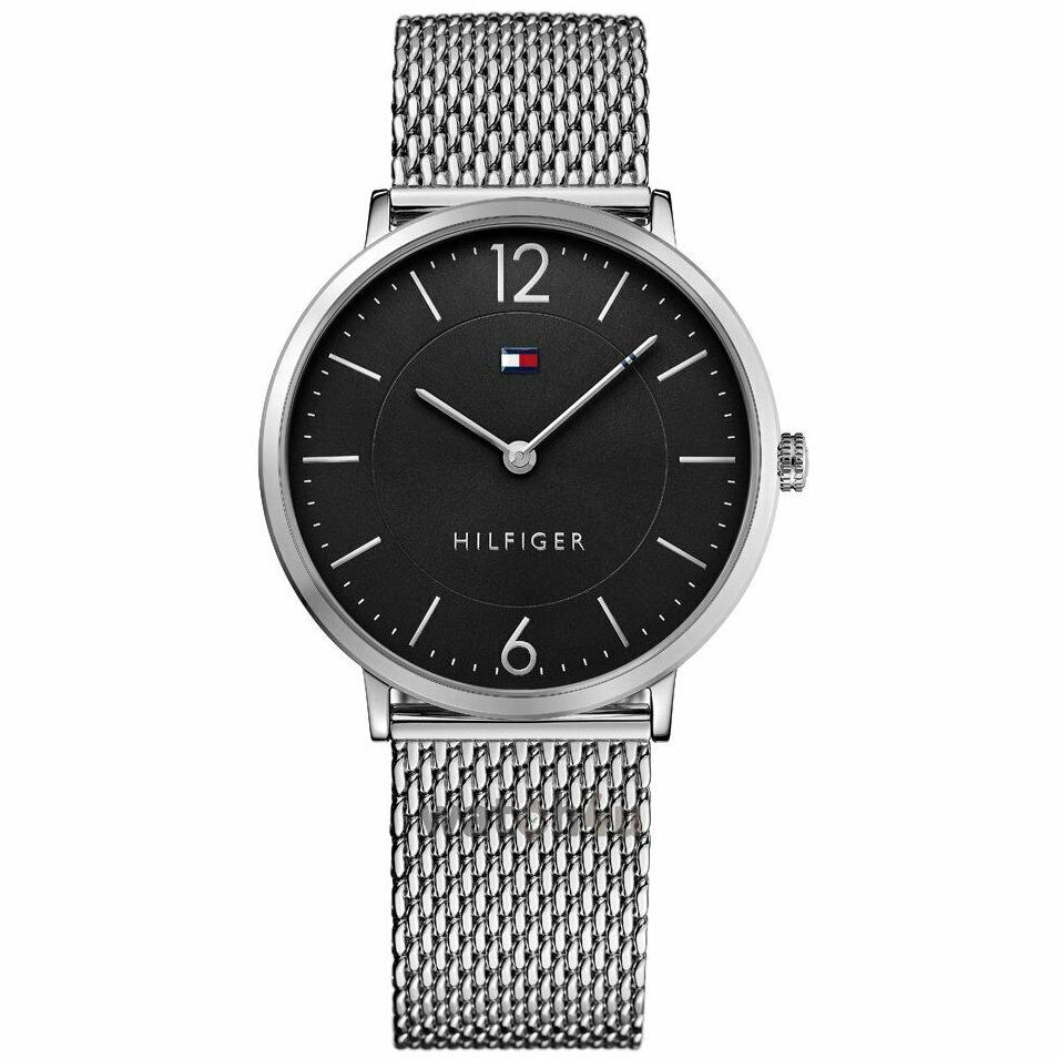 Mens Black Mesh Strap Tommy Hilfiger Watch 1710355