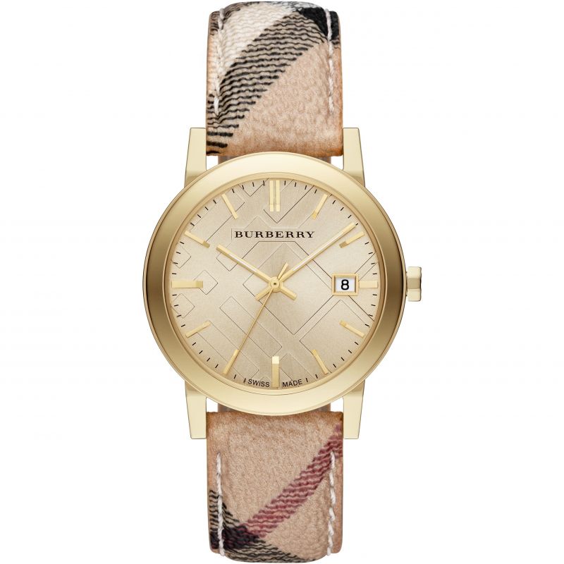 Burberry Ladies Watch The City Haymarket Check Yellow Gold BU9026 RealWatch™