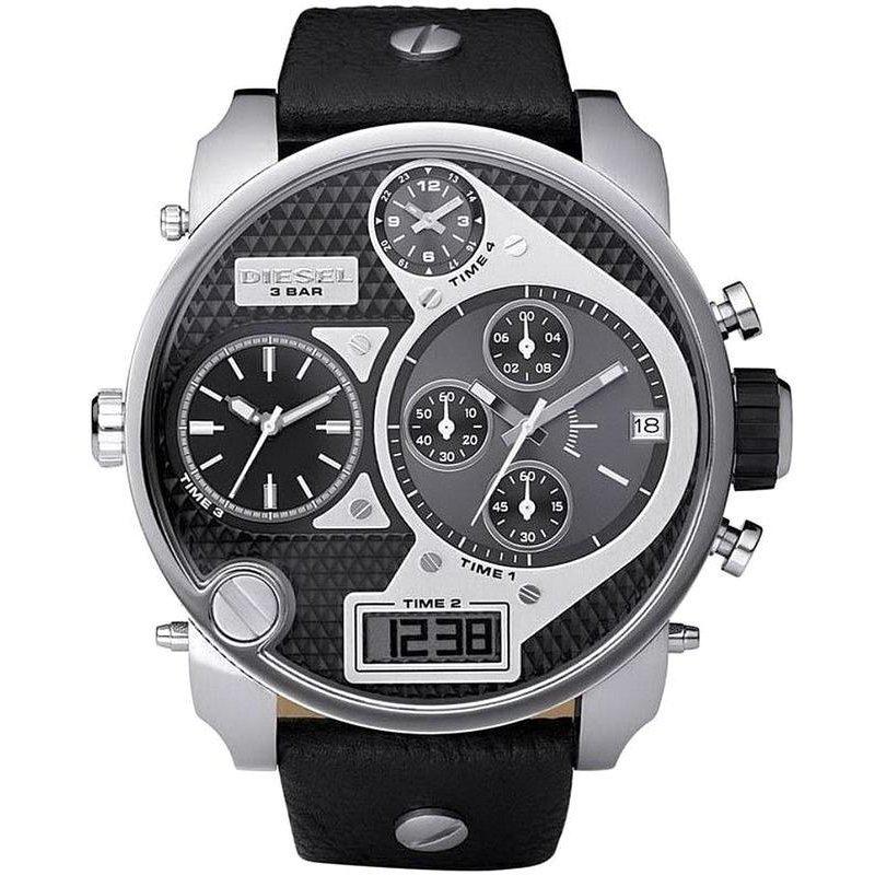 Diesel Men's Chronograph Watch Big Daddy Silver Black