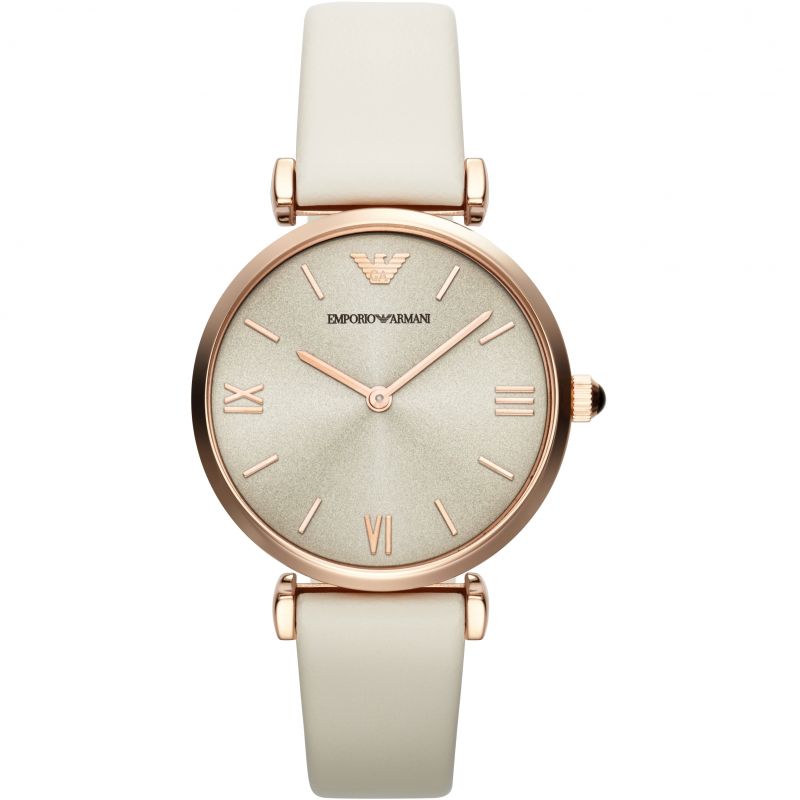 Emporio Armani Ladies Automatic Watch Gianni T-Bar Cream AR1769