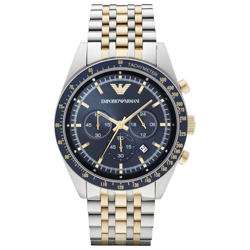 Emporio Armani Men's Tazio Chronograph Watch Two Tone AR8030