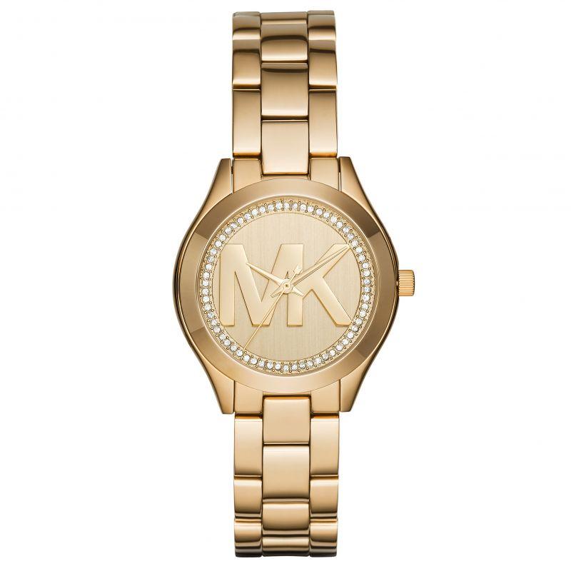 Michael Kors Ladies Watch Mini Slim Runway Yellow Gold MK3477